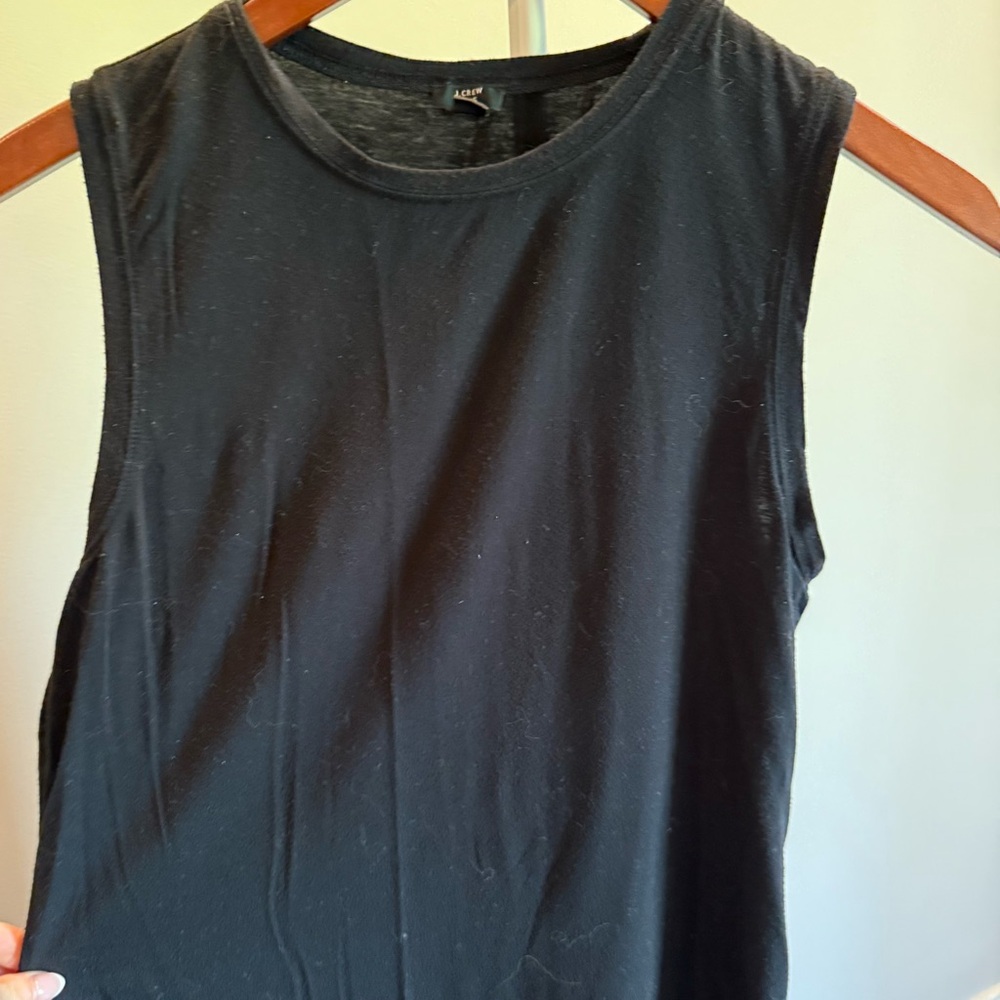 J. Crew Black Sleeveless Tee Classic Style